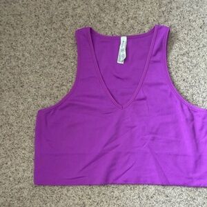 Athleta Purple V-Neck Crop Top